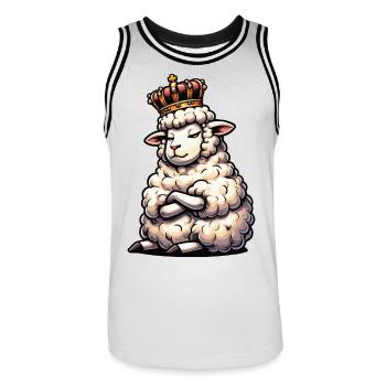 Sheep Sheep Shepherd Sheep Keeper Ram - Men's Basketball Jersey - white/black - Front - AI Model Male 185 dark (185cm)