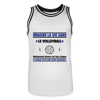 Stell dir ein Leben ohne Volleyball, Volleyball vor - Männer Basketball-Trikot - Weiß/Schwarz - Vorne - AI Model Male 185 dark (185cm)