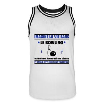 Imagine sans bowling - Maillot de basket Homme - blanc/noir - Devant - AI Model Male 185 dark (185cm)