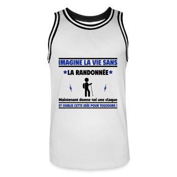 la vie sans randonnée,Cadeau pour passionnés - Maillot de basket Homme - blanc/noir - Devant - AI Model Male 185 dark (185cm)
