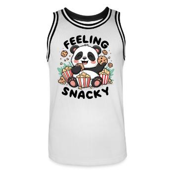 Panda - Se sentir grignotant - Maillot de basket Homme - blanc/noir - Devant - AI Model Male 185 dark (185cm)