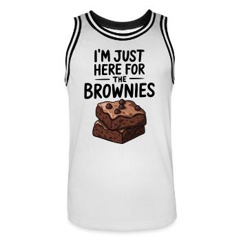 Brownies Spruch Gebäck Lustiges Brownie Geschenk - Männer Basketball-Trikot - Weiß/Schwarz - Vorne - AI Model Male 185 dark (185cm)