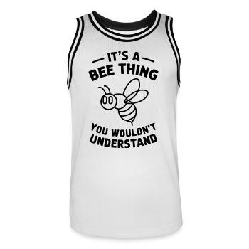 Bee Saying Beekeeper Bee Funny Bee Gift - Men's Basketball Jersey - white/black - Front - AI Model Male 185 dark (185cm)