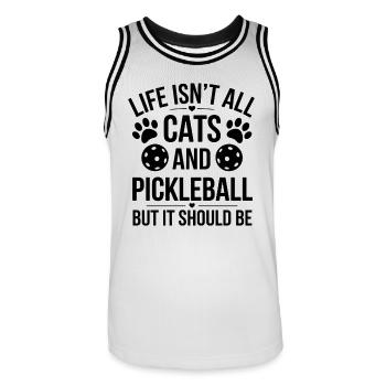 Pickleball Dire Chat Drôle Pickleball Cadeau - Maillot de basket Homme - blanc/noir - Devant - AI Model Male 185 dark (185cm)
