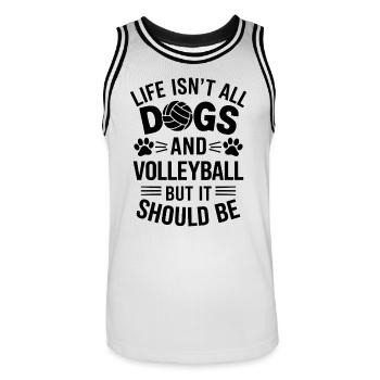 Volley-ball Dire chiens Drôle Cadeau de volley-ball - Maillot de basket Homme - blanc/noir - Devant - AI Model Male 185 dark (185cm)