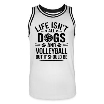 Volley-ball Dire chiens Drôle Cadeau de volley-ball - Maillot de basket Homme - blanc/noir - Devant - AI Model Male 185 dark (185cm)