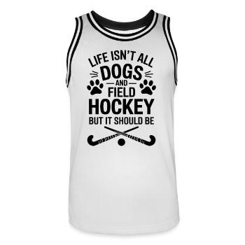 Feldhockey Spruch Hunde Lustig Feldhockey Geschenk - Männer Basketball-Trikot - Weiß/Schwarz - Vorne - AI Model Male 185 dark (185cm)