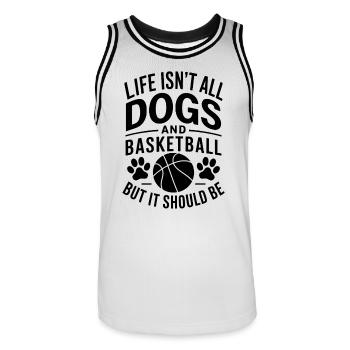 Basketball Spruch Hunde Lustig Basketball Geschenk - Männer Basketball-Trikot - Weiß/Schwarz - Vorne - AI Model Male 185 dark (185cm)