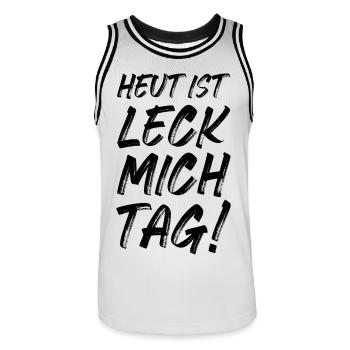 Heut ist leck mich Tag - Männer Basketball-Trikot - Weiß/Schwarz - Vorne - AI Model Male 185 dark (185cm)
