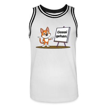 Lass uns Gassi gehen - Männer Basketball-Trikot - Weiß/Schwarz - Vorne - AI Model Male 185 dark (185cm)