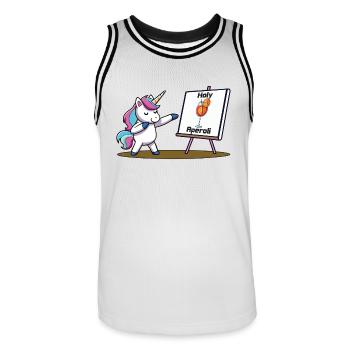 Holy Aperoli! - Männer Basketball-Trikot - Weiß/Schwarz - Vorne - AI Model Male 185 dark (185cm)