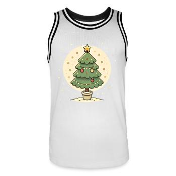Believe in Magic Christmas Tree Design - Men's Basketball Jersey - white/black - Front - AI Model Male 185 dark (185cm)