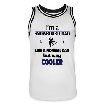 Ich bin ein Snowboard Papa - Männer Basketball-Trikot - Weiß/Schwarz - Vorne - AI Model Male 185 dark (185cm)