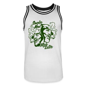 Graphique des mauvaises herbes - Maillot de basket Homme - blanc/noir - Devant - AI Model Male 185 dark (185cm)