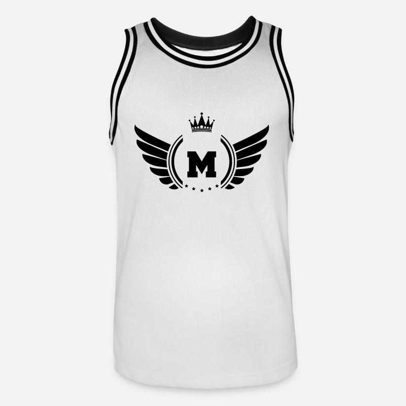 wappen M - Männer Basketball-Trikot - Weiß/Schwarz