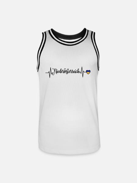 Lower Austria Pulse Heart Line - Men's Basketball Jersey - white/black