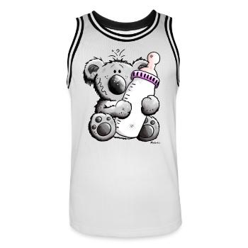 Bébé koala - Maillot de basket Homme - blanc/noir - Devant - AI Model Male 185 dark (185cm)