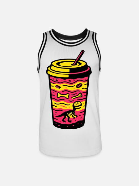 Matcha Dino Cup - Men's Basketball Jersey - white/black