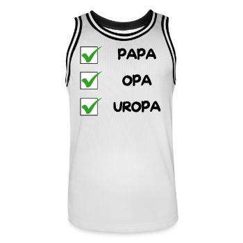 Liste de contrôle de l’UROPA - Maillot de basket Homme - blanc/noir - Devant - AI Model Male 185 dark (185cm)