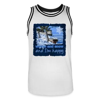 Winter 7 - Men's Basketball Jersey - white/black - Front - AI Model Male 185 dark (185cm)