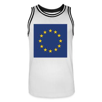 European Flag Gift - EU European Union Flag Gift - Men's Basketball Jersey - white/black - Front - AI Model Male 185 dark (185cm)