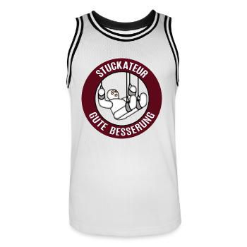 Gute Besserung Stuckateur Alles Gute Gesundheit - Männer Basketball-Trikot - Weiß/Schwarz - Vorne - AI Model Male 185 dark (185cm)
