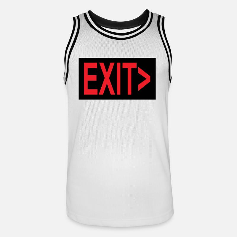Exit / Exit / Emergency Exit - Men's Basketball Jersey - white/black