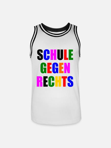 Schule gegen rechts - Männer Basketball-Trikot - Weiß/Schwarz