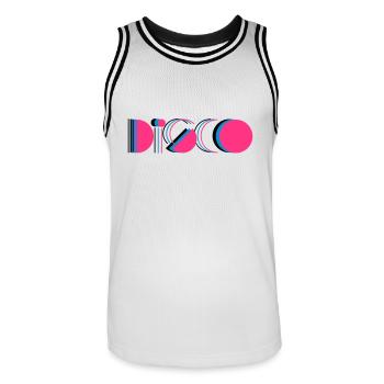disco - Männer Basketball-Trikot - Weiß/Schwarz - Vorne - AI Model Male 185 dark (185cm)