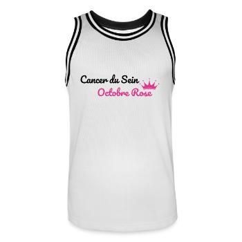 Brustkrebs Rosa Oktober - Männer Basketball-Trikot - Weiß/Schwarz - Vorne - AI Model Male 185 dark (185cm)