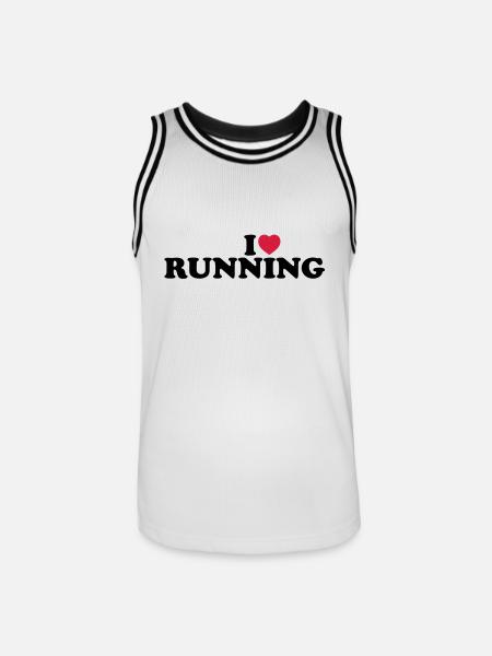 I love running - Men's Basketball Jersey - white/black