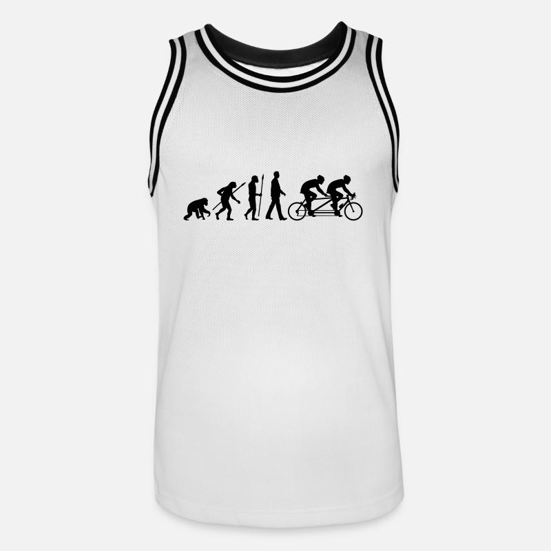 Evolution Tandem Radfahrer - Männer Basketball-Trikot - Weiß/Schwarz