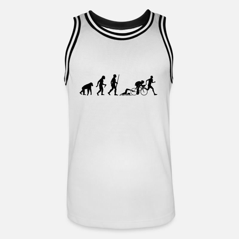 Triathlon Evolution - Männer Basketball-Trikot - Weiß/Schwarz