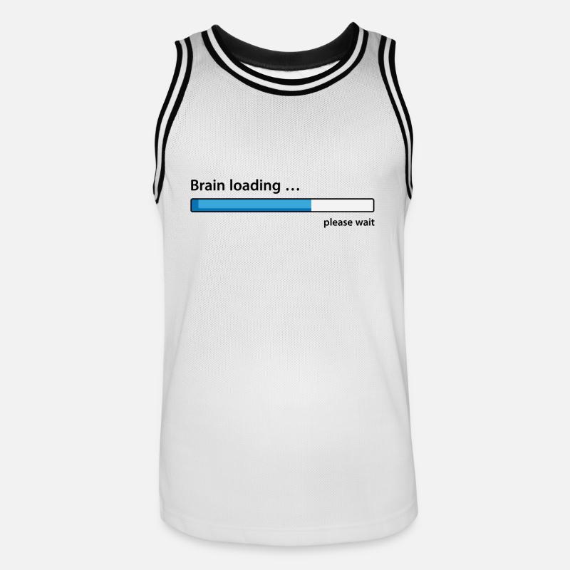 Brain loading please wait - Men's Basketball Jersey - white/black