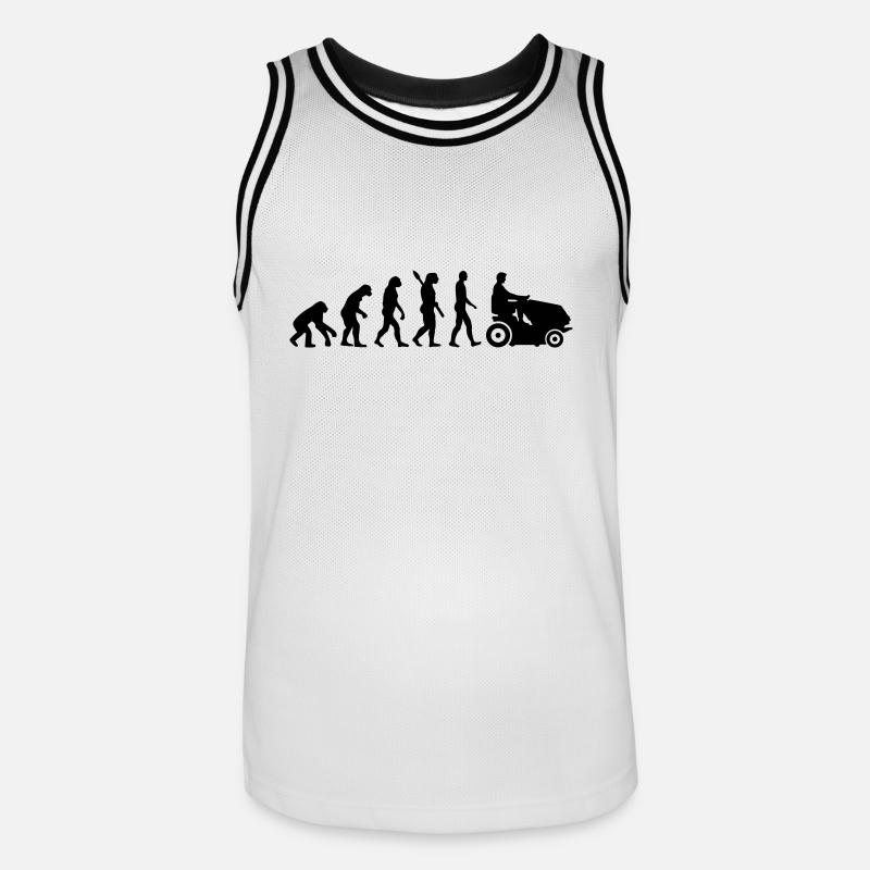 Evolution Rasenmäher - Männer Basketball-Trikot - Weiß/Schwarz