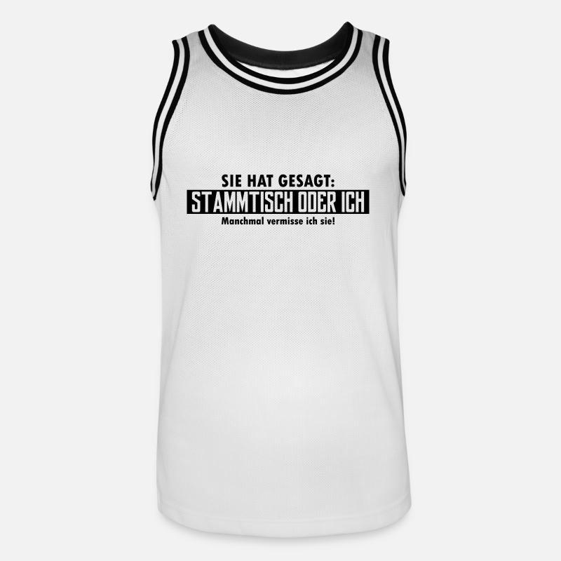 stammtisch oder ich - Männer Basketball-Trikot - Weiß/Schwarz