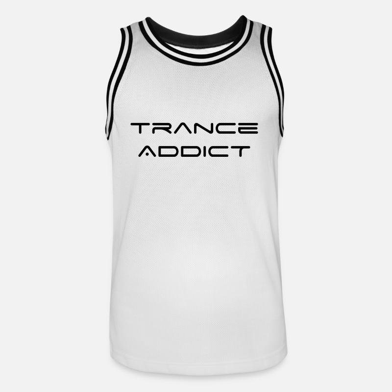 trance Addict - Maglia da basket per uomo - bianco/nero