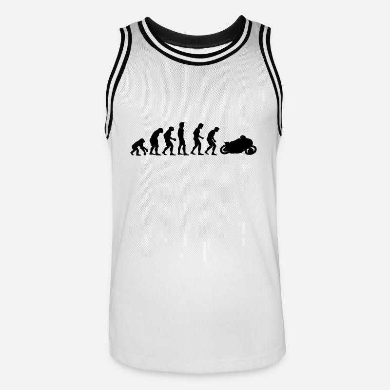 motorcycle evolution - Maillot de basket Homme - blanc/noir