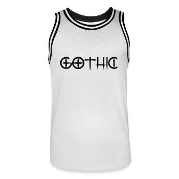 gothic - Men's Basketball Jersey - white/black - Front - AI Model Male 185 dark (185cm)
