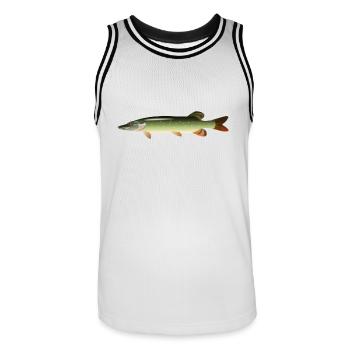 fish15 - Männer Basketball-Trikot - Weiß/Schwarz - Vorne - AI Model Male 185 dark (185cm)