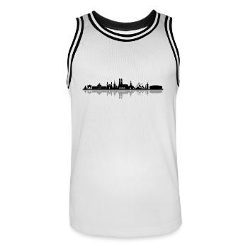 Skyline - München - Männer Basketball-Trikot - Weiß/Schwarz - Vorne - AI Model Male 185 dark (185cm)