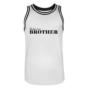 Meilleur frère du monde - Maillot de basket Homme - blanc/noir - Devant - AI Model Male 185 dark (185cm)