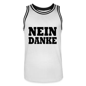 Nein danke - Männer Basketball-Trikot - Weiß/Schwarz - Vorne - AI Model Male 185 dark (185cm)