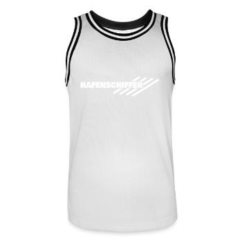 Gift for Harbor Skippers - Men's Basketball Jersey - white/black - Front - AI Model Male 185 dark (185cm)