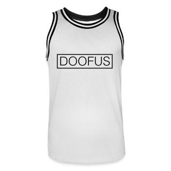 Doofus - Men's Basketball Jersey - white/black - Front - AI Model Male 185 dark (185cm)