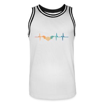 Herzschlag der Fledermaus - Männer Basketball-Trikot - Weiß/Schwarz - Vorne - AI Model Male 185 dark (185cm)