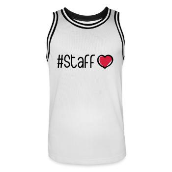 Cœur du bâton - Maillot de basket Homme - blanc/noir - Devant - AI Model Male 185 dark (185cm)