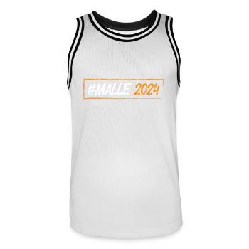 Malle 2024 - Men's Basketball Jersey - white/black - Front - AI Model Male 185 dark (185cm)