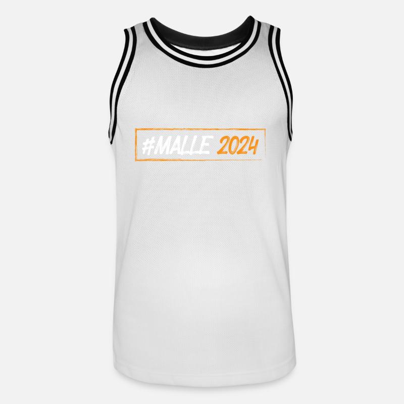 Malle 2024 - Männer Basketball-Trikot - Weiß/Schwarz