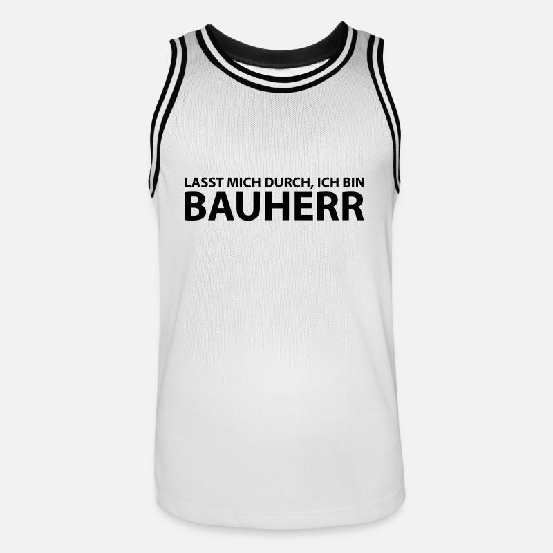 bauherr - Männer Basketball-Trikot - Weiß/Schwarz